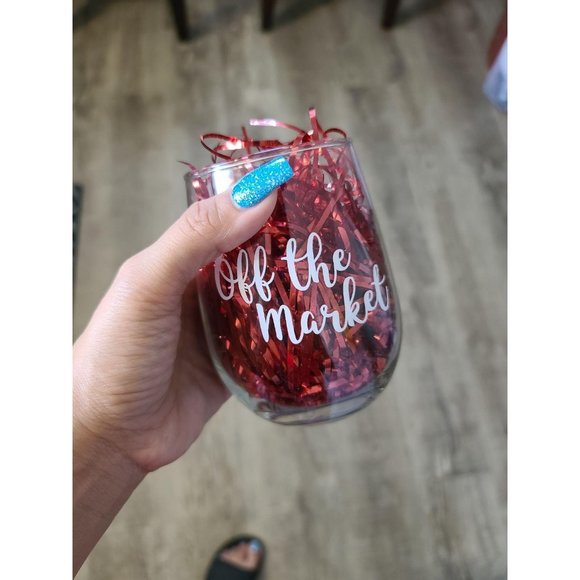Off the Market Bachelorette Wine Glass - Picture 5 of 5